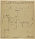 217513 Plattegrond en doorsneden van de kelders van het vroegere Paleis Lofen tussen het Domplein en de Vismarkt te Utrecht.